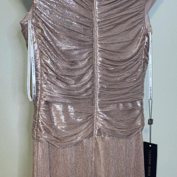 TADASHI SHOJI Constance Pleated Gown in Stretch-lamé - Picture 7 of 9